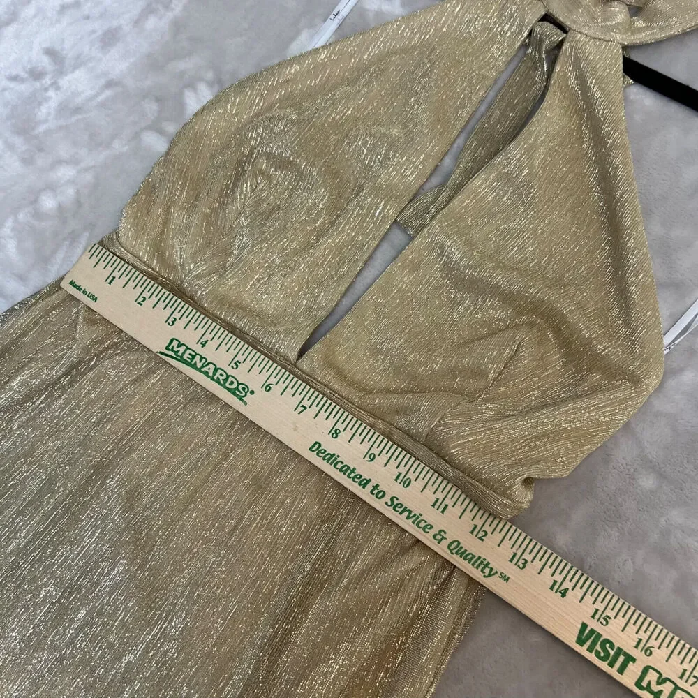 Lulu's Gold Maxi Dress - Picture 14 of 15